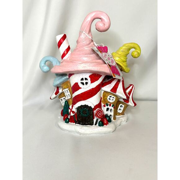 Holiday GINGERBREAD HOUSE Candy Land Sweet Treat Holiday House LIGHTS UP 9.75" - Picture 8 of 8
